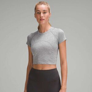 Lululemon Swiftly Tech Cropped Short-Sleeve Shirt 2.0 Slate/White Size 4